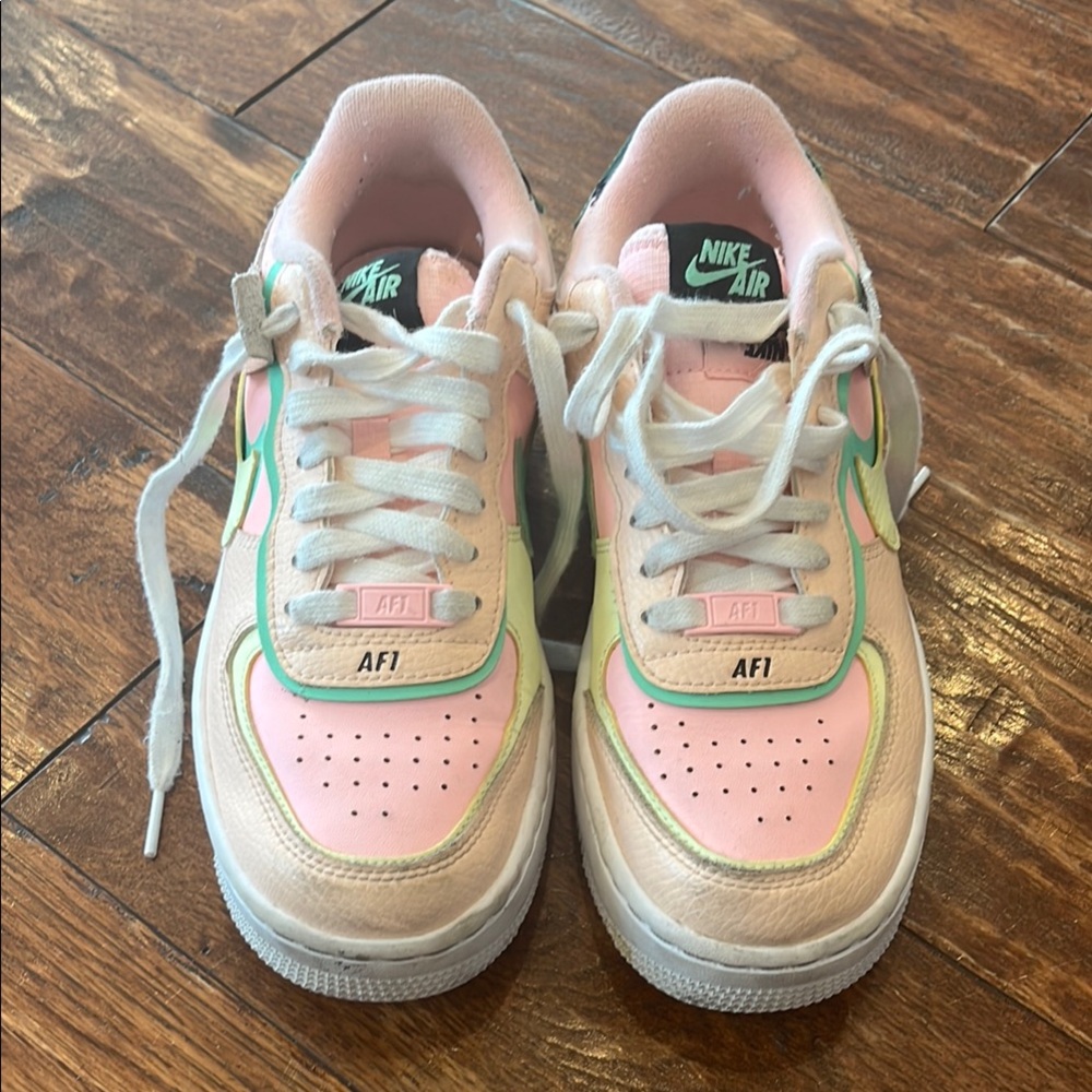 Nike Air Force 1 Pink and Cream Sneakers